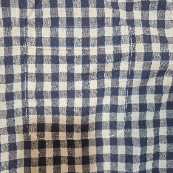 Johnnie-O Men’s XXL Checkered Long Sleeve Shirt Linen Cotton Blend Blue White - Picture 3 of 10